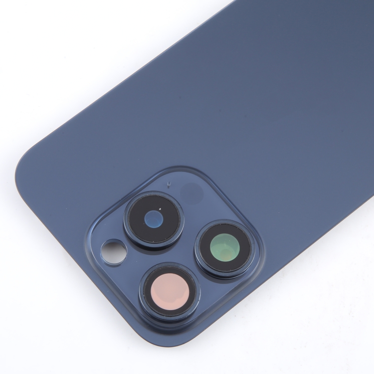 For iPhone 15 Pro Max Battery Back Cover with Camera Lens Cover + MagSafe Magnet(Blue) - 3