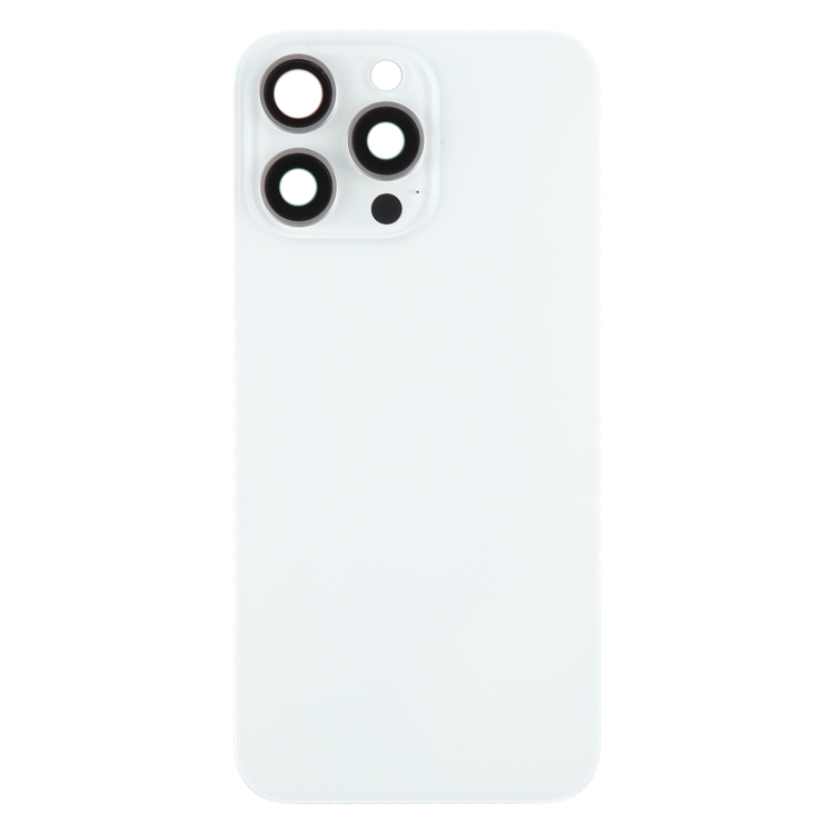 For iPhone 15 Pro Max Battery Back Cover with Camera Lens Cover + MagSafe Magnet(White) - 1
