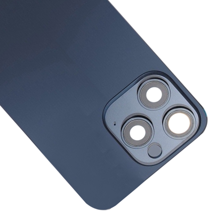 For iPhone 15 Pro Max Glass Battery Back Cover with Flash Bracket + Wireless Charging Module(Blue) - 3