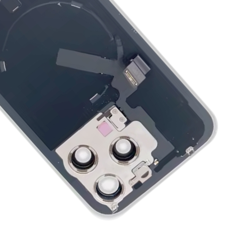 For iPhone 15 Pro Max Glass Battery Back Cover with Flash Bracket + Wireless Charging Module(Titanium gray) - 4