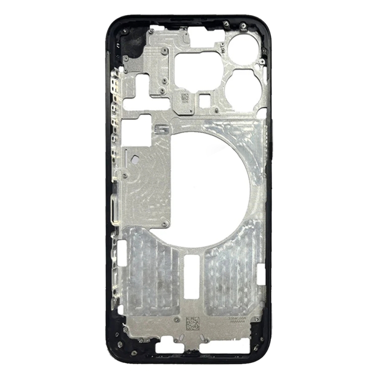 For iPhone 15 Pro Max Middle Frame Bezel Plate with Side Keys + Card Tray, Version:China Version(Black) - 1