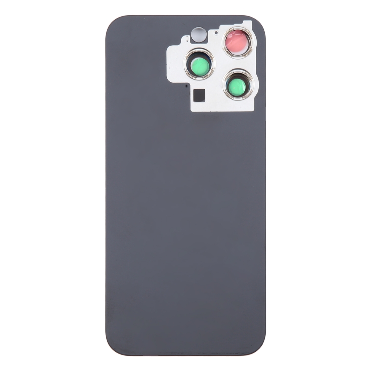 For iPhone 15 Pro Glass Battery Back Cover with Camera Lens Cover(Black) - 2