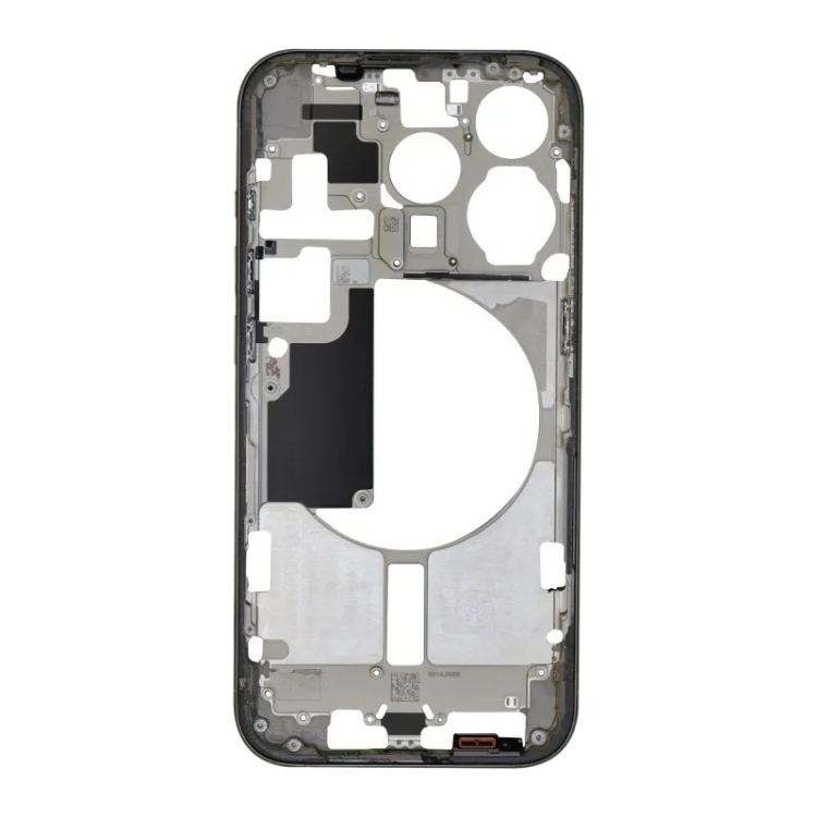For iPhone 15 Pro Middle Frame Bezel Plate with Side Keys + Card Tray, Version:China Version(Black) - 1