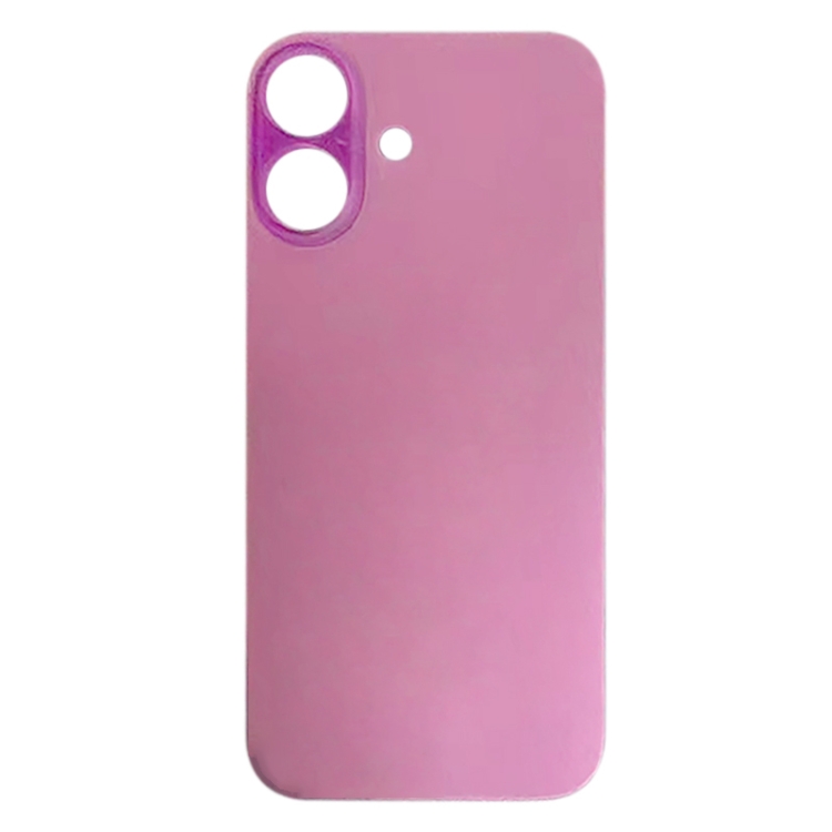 For iPhone 16 Plus Easy Replacement Big Camera Hole Glass Back Battery Cover(Pink) - 1