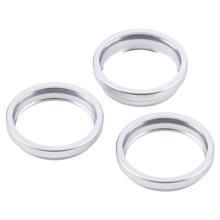 For iPhone 16 Pro 3pcs/set Rear Camera Glass Lens Metal Outside Protector Hoop Ring (Silver) - 1