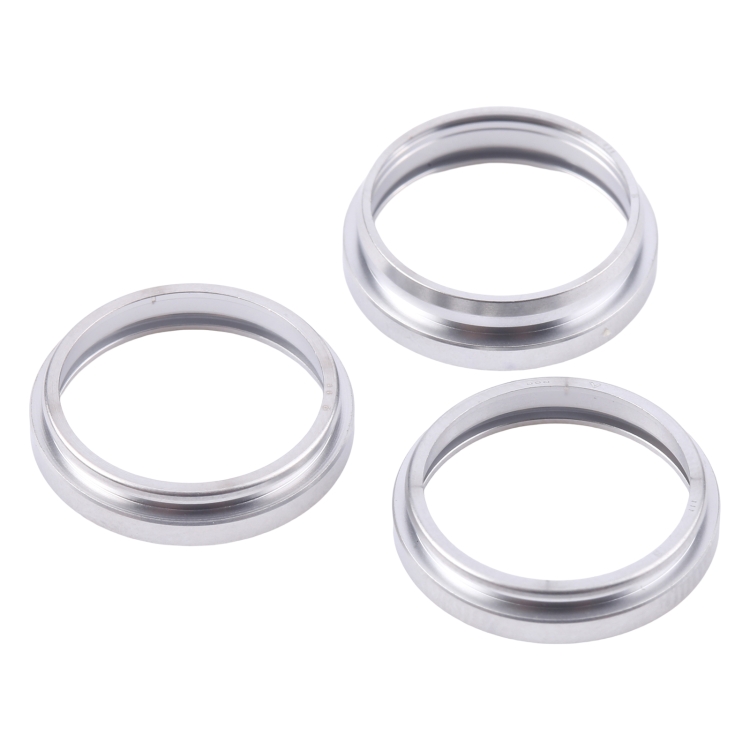For iPhone 16 Pro 3pcs/set Rear Camera Glass Lens Metal Outside Protector Hoop Ring (Silver) - 2