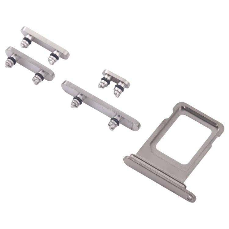 For iPhone 16 Pro Original SIM Card Tray + SIM Card Tray + Side Keys (Silver) - 1