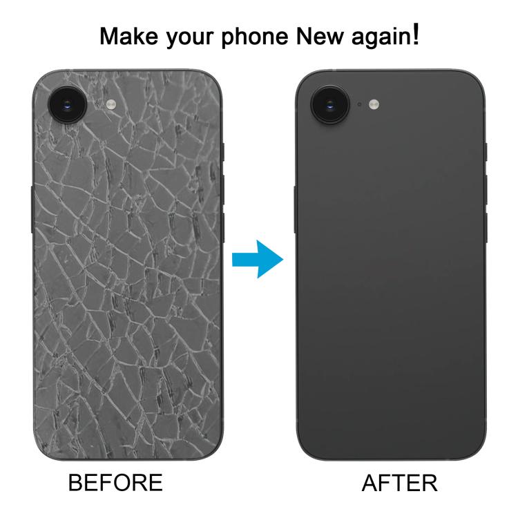 For iPhone 16e Glass Battery Back Cover with Camera Lens Cover(White) - B1