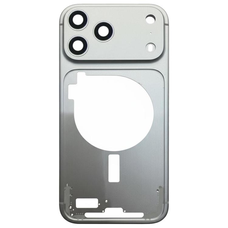 For iPhone 17 Pro Max Middle Frame Bezel Plate with Camera Lens Cover (Silver) - 1
