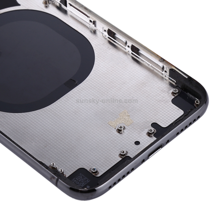 Back Housing Cover with SIM Card Tray & Side keys for iPhone X(Black) - 3