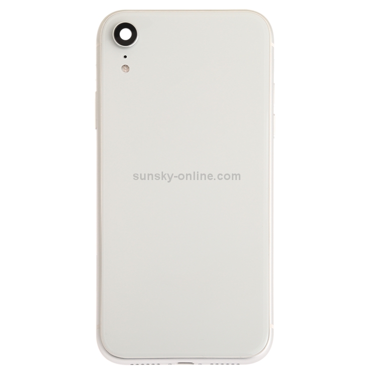 Battery Back Cover Assembly (with Side Keys & Speaker Ringer Buzzer & Motor & Camera Lens & Card Tray & Power Button + Volume Button + Charging Port + Signal Flex Cable & Wireless Charging Module) for iPhone XR(Silver) - 1