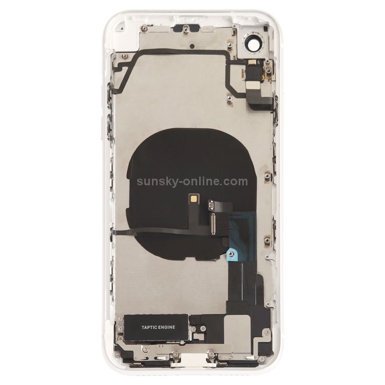 Battery Back Cover Assembly (with Side Keys & Speaker Ringer Buzzer & Motor & Camera Lens & Card Tray & Power Button + Volume Button + Charging Port + Signal Flex Cable & Wireless Charging Module) for iPhone XR(Silver) - 2