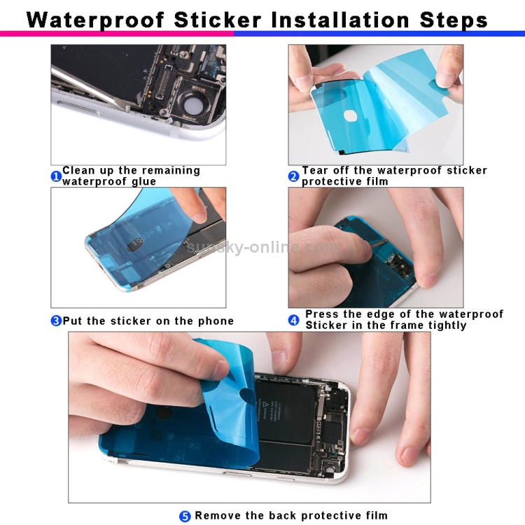 100 PCS LCD Frame Bezel Waterproof Adhesive Stickers for iPhone XR - 6