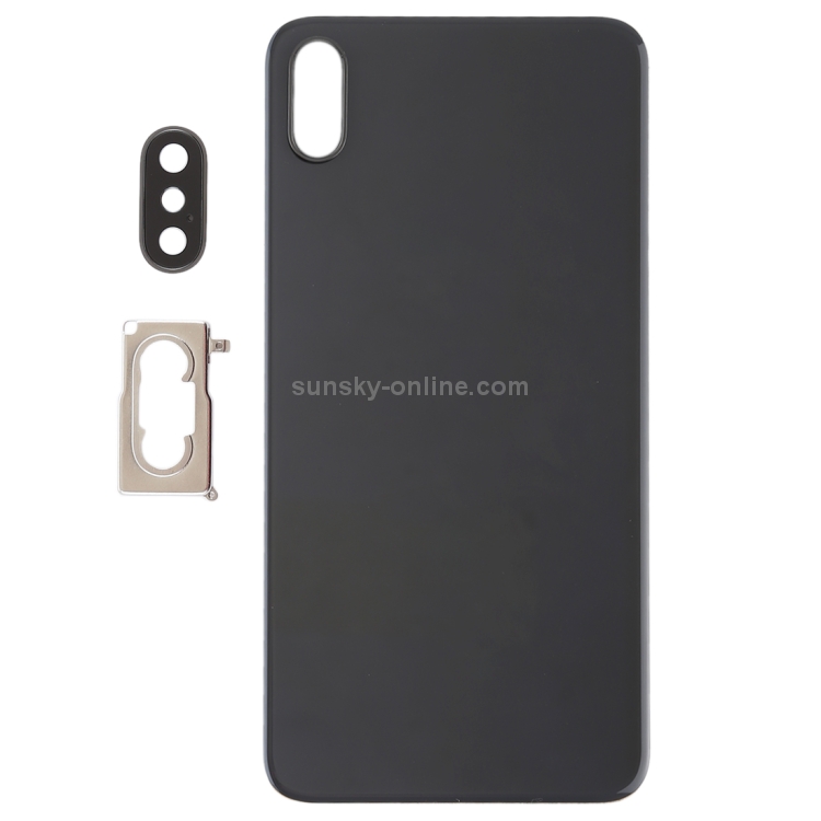Battery Back Cover with Back Camera Bezel & Lens & Adhesive  for iPhone XS Max(Black) - 1