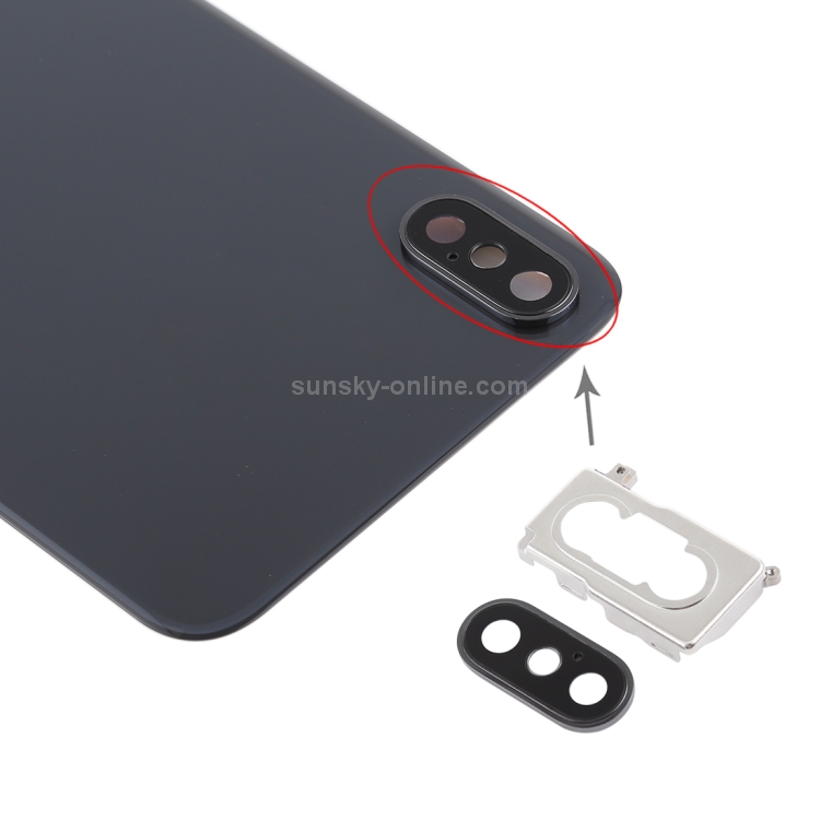 Battery Back Cover with Back Camera Bezel & Lens & Adhesive  for iPhone XS Max(Black) - 3
