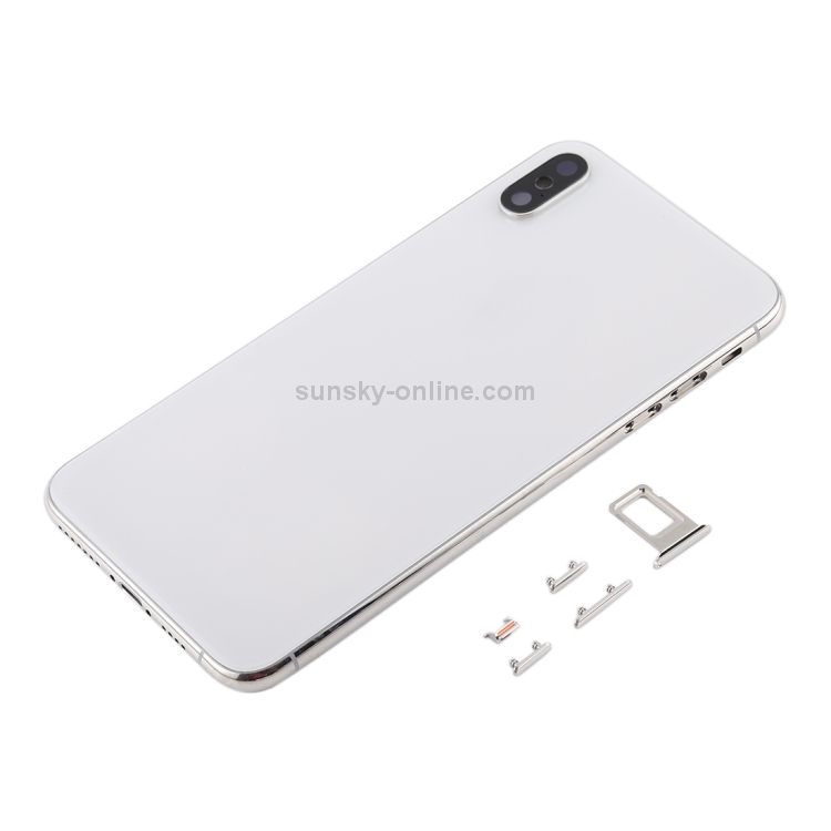 Back Cover with Camera Lens & SIM Card Tray & Side Keys for iPhone XS Max(White) - 1