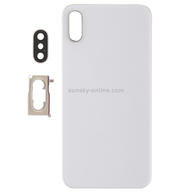 Battery Back Cover with Back Camera Bezel & Lens & Adhesive  for iPhone XS(White) - 1