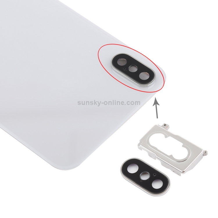 Battery Back Cover with Back Camera Bezel & Lens & Adhesive  for iPhone XS(White) - 3
