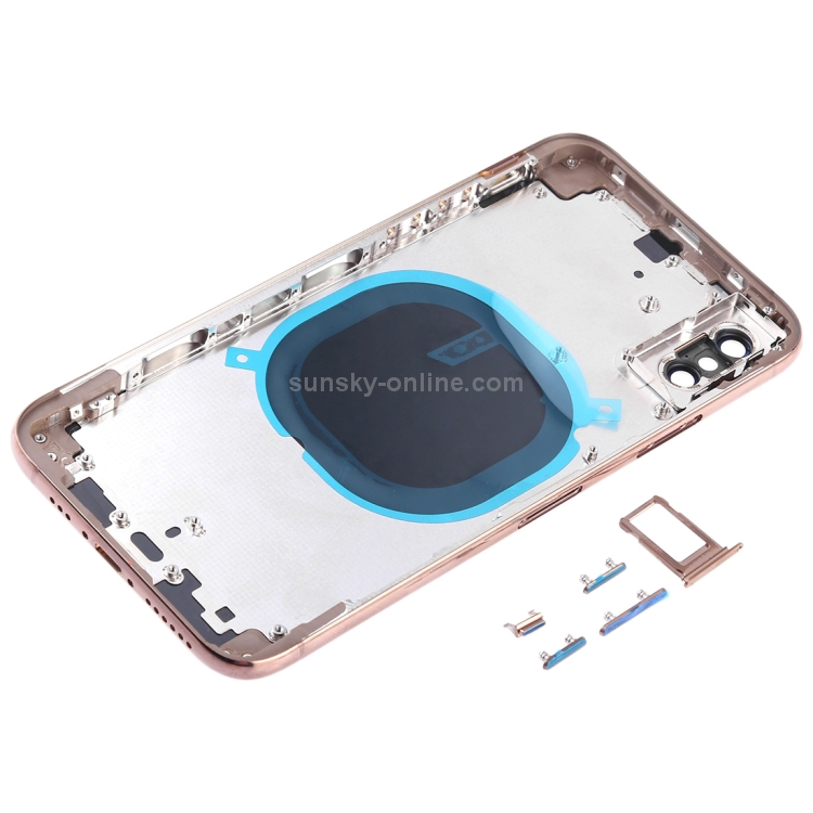Back Cover with Camera Lens & SIM Card Tray & Side Keys for iPhone XS(Gold) - 2