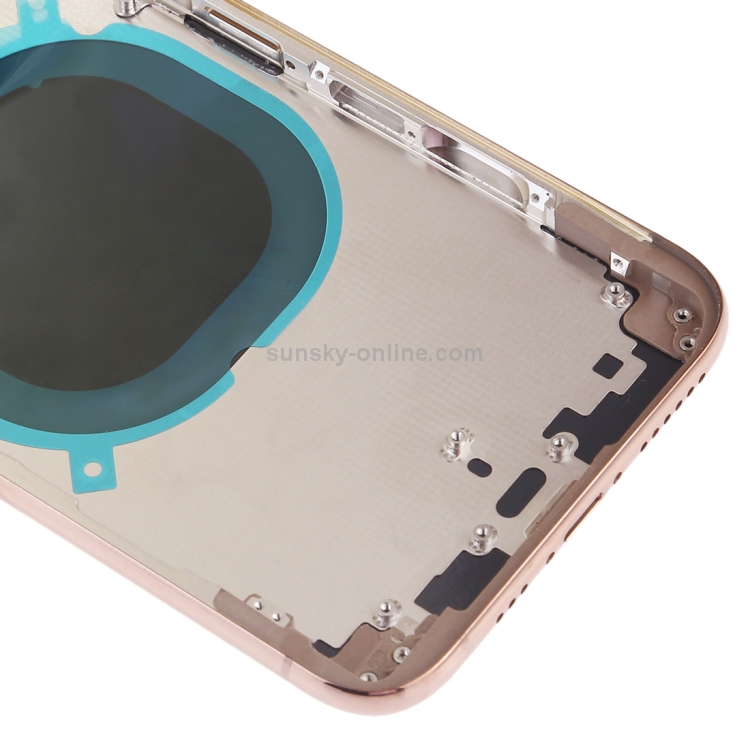 Back Cover with Camera Lens & SIM Card Tray & Side Keys for iPhone XS(Gold) - 3