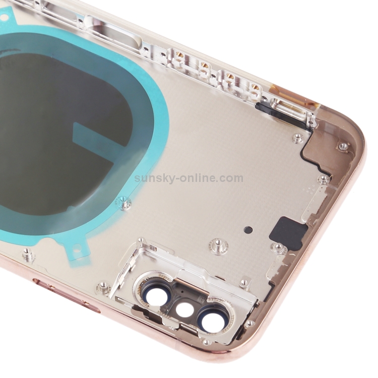 Back Cover with Camera Lens & SIM Card Tray & Side Keys for iPhone XS(Gold) - 4