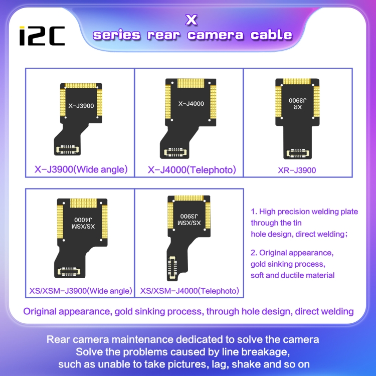 For iPhone XS / XS Max J4000 i2C Back Facing Telephoto Camera Cable - 4